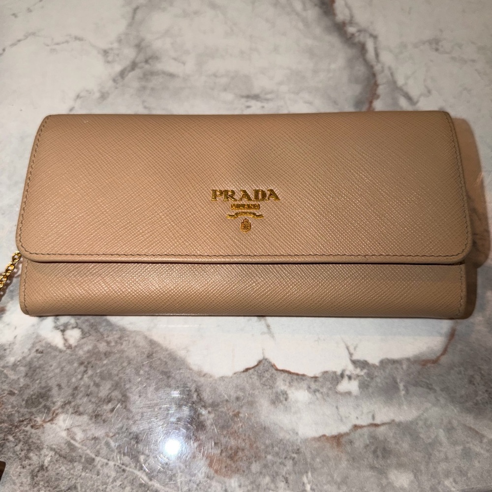 Prada Beige Leather Wallet